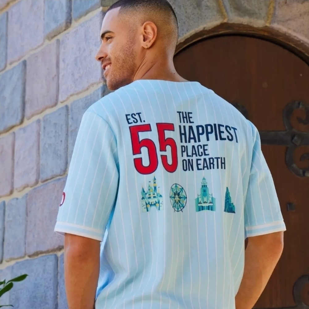 DisneyParks Disneyland Resort Baseball Jersey Pin Striped Size XL NWT